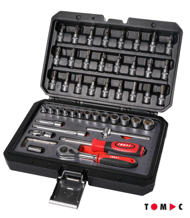 Promo Steckschlüssel Koffer Set 164-tlg. aus 3 Koffer 1/4" 3/8" 1/2" & Akku LED Baustrahler 10W / 1000 lm gratis dazu