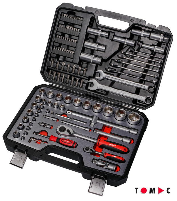 TC0110 Socket Wrench Case - 115 pcs. 1/4" + 1/2" + 5/16"