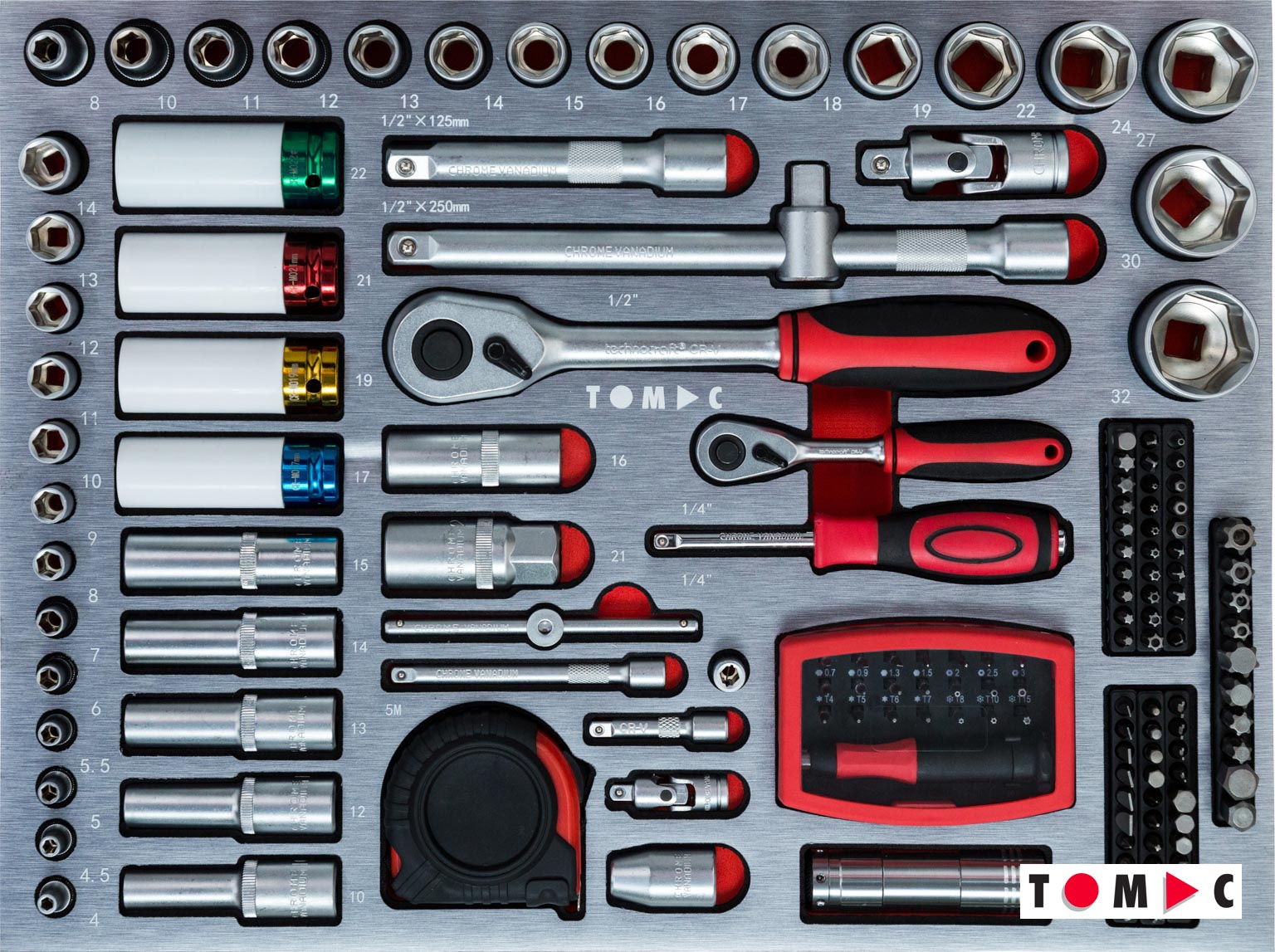 TC0115 Universal Alu Werkzeug Koffer - 283-tlg. 1/4