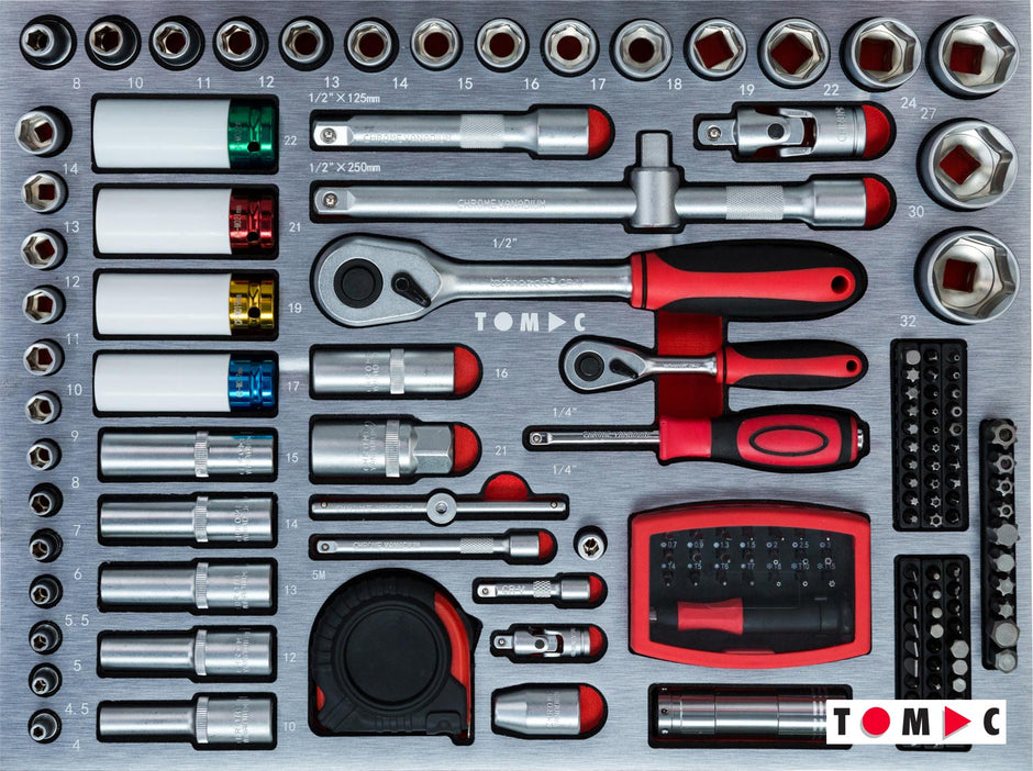 TC0115 Universal Alu Werkzeug Koffer - 283-tlg. 1/4" + 1/2" + 5/16" + 4 mm