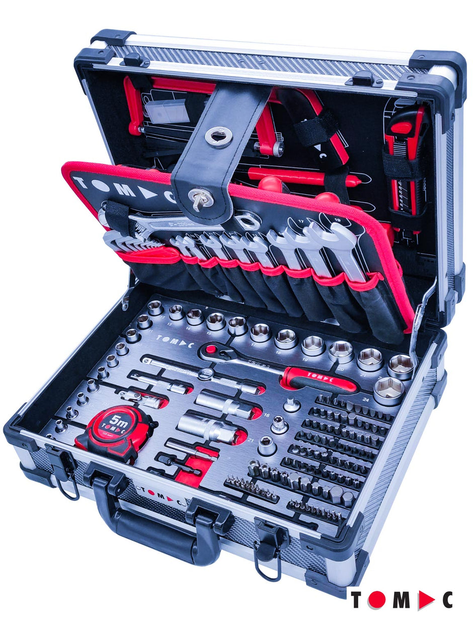 TC0118 Universal aluminum tool case - 180 pcs. 1/4" + 3/8" + 5/16" + 4 mm