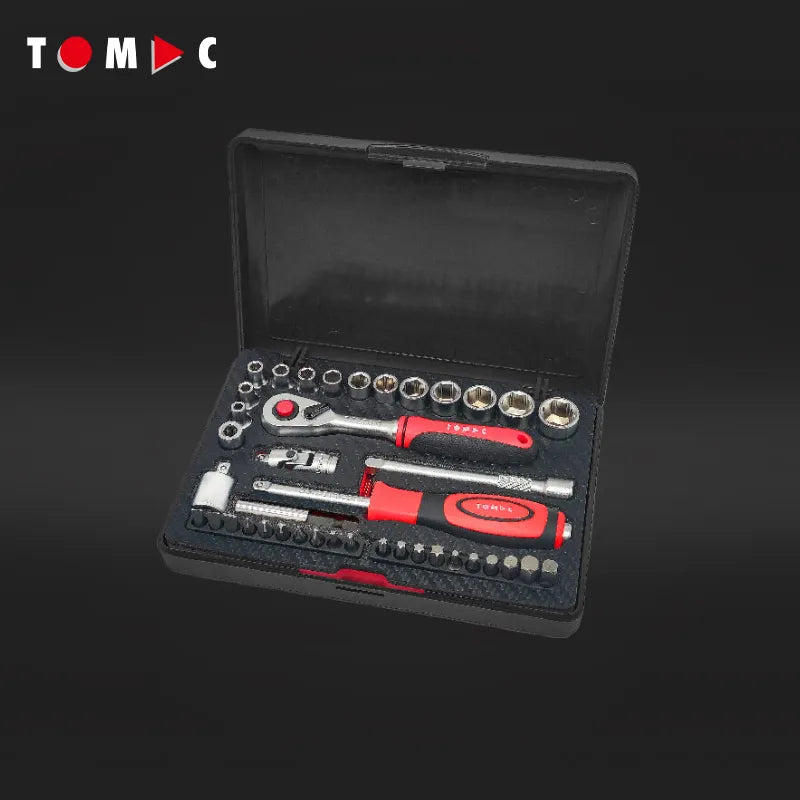 TC0120 Steckschlüssel Satz in ABS-Kasten - 44-tlg. 1/4