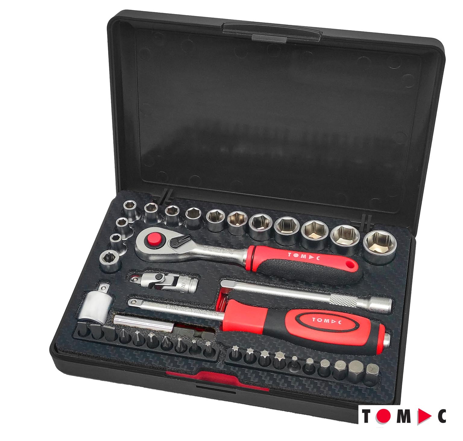 TC0120 Steckschlüssel Satz in ABS-Kasten - 44-tlg. 1/4