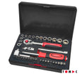 TC0120 Socket wrench set in ABS case - 44 pcs. 1/4