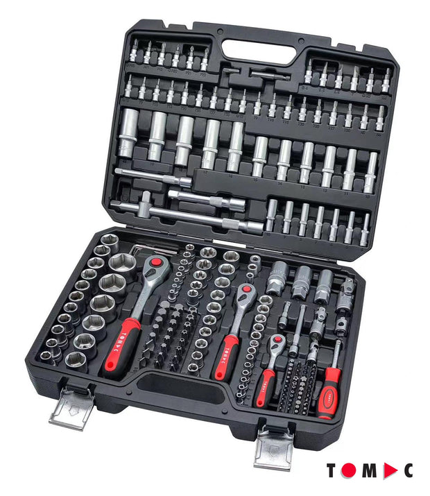 TC0124 Universal Socket Wrench Case - 202 pcs. 1/4" + 3/8" + 1/2" + 5/16"