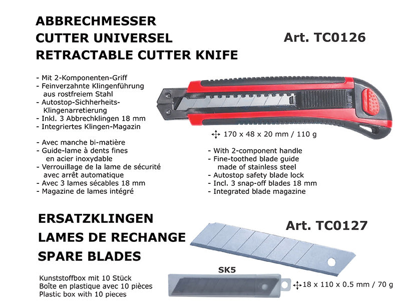 TC0127 Ersatzklingen Abbrechmesser