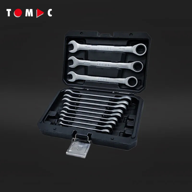 TC0132 Ratschen Ringgabelschlüssel Satz - gerade 8 - 19 mm