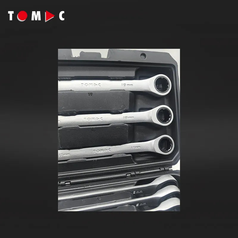 TC0132 Ratschen Ringgabelschlüssel Satz - gerade 8 - 19 mm