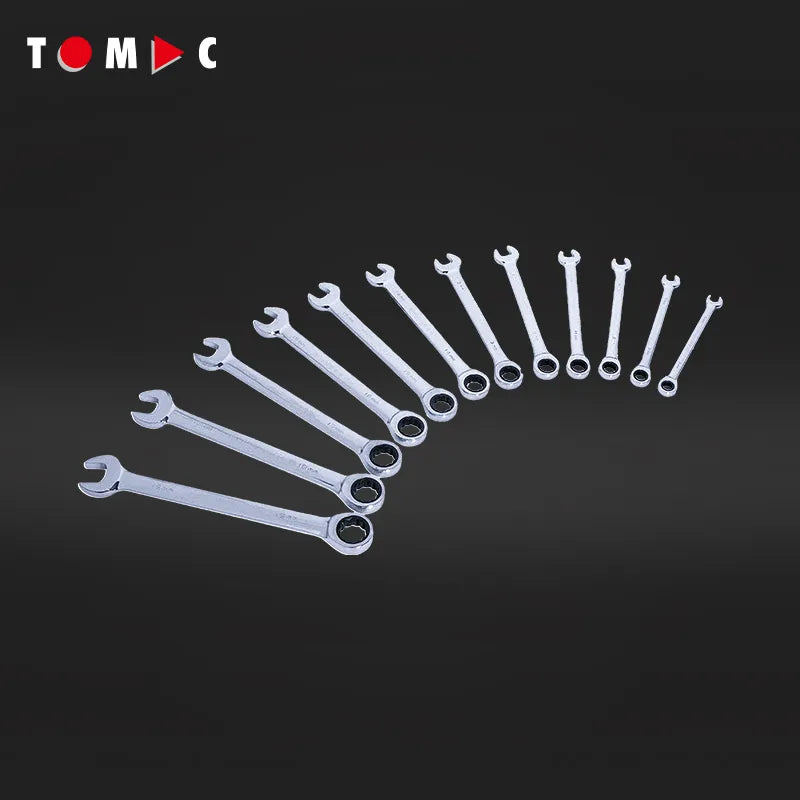 TC0132 Ratschen Ringgabelschlüssel Satz - gerade 8 - 19 mm