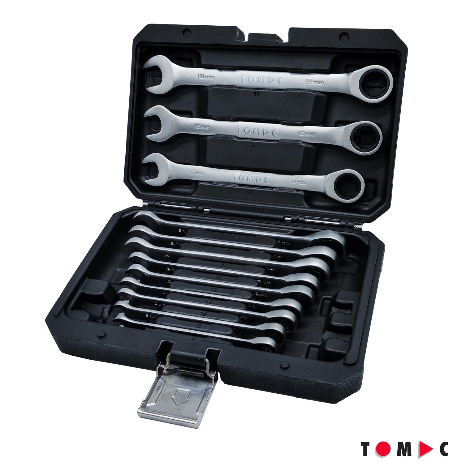 Promo 2025-2 Ratschen Ringgabelschlüssel Satz gerade 8-19 mm & TC0501 Akku LED Stiftleuchte 2W gratis dazu