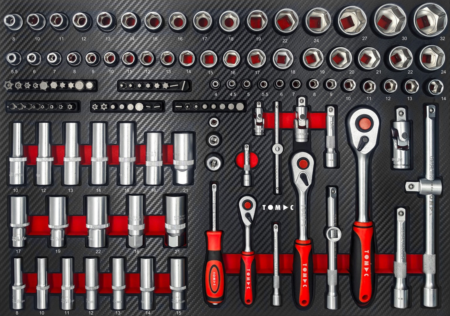 TC0140 Werkstattwagen mit universellen Werkzeugen - 354-tlg. 6 Schubladen