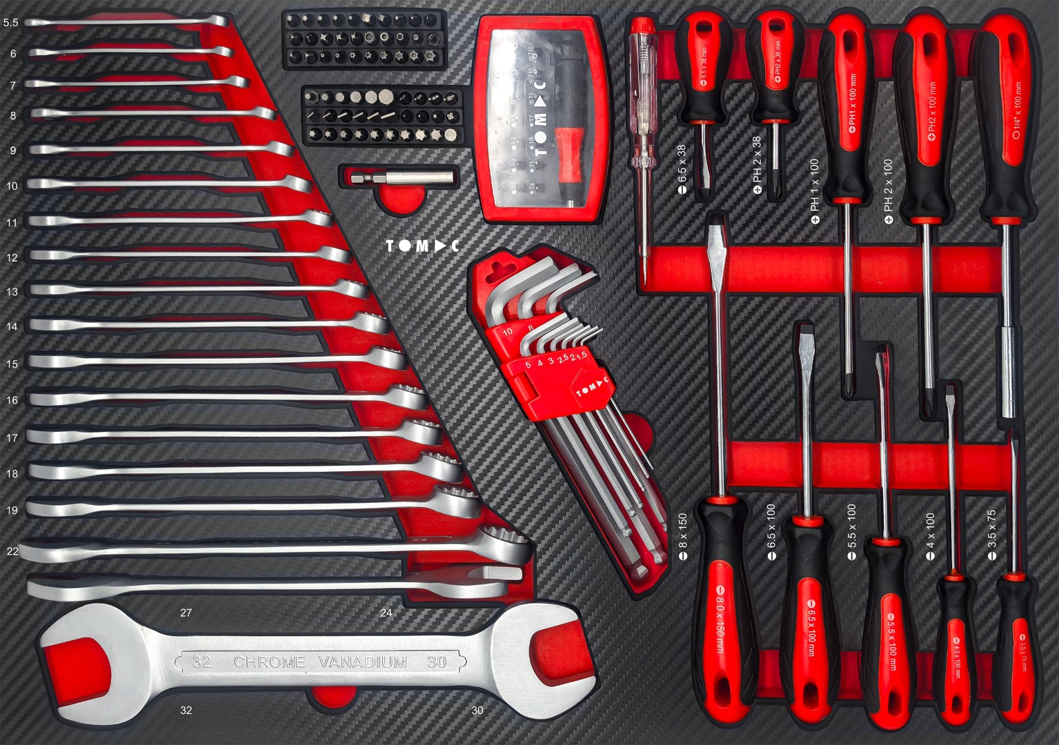 TC0140 Werkstattwagen mit universellen Werkzeugen - 354-tlg. 6 Schubladen