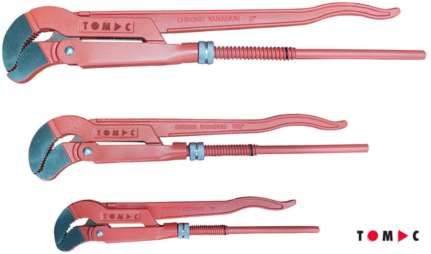 TC1006 Schwedisch Eckrohrzangen Satz - 3-tlg. 1" + 1-1/2" + 2"