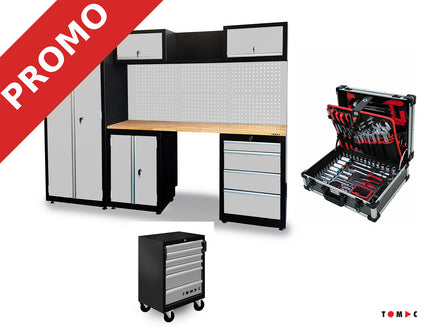 Promo TC1030 Werkstatt inkl. Werkstattwagen TC1030-7 und Werkzeugkoffer TC0115